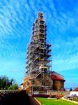 Echaffaudage de l'eglise de Lafeline